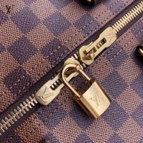 41428 咖啡棋盤格原版皮 KEEPALL 45 旅行袋於