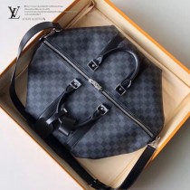 41413 41416 41418黑色棋盤格原版皮 KEEPALL 55 旅行袋
