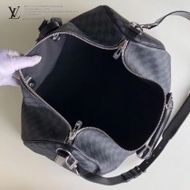 41413 41416 41418黑色棋盤格原版皮 KEEPALL 55 旅行袋