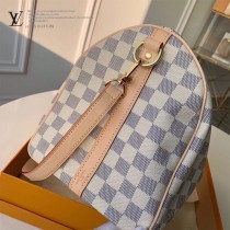 LV 41373  中號白格原版皮新款Speedy枕頭包