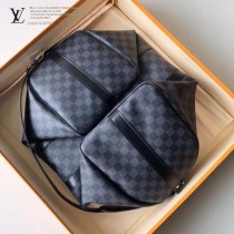 41413 41416 41418黑色棋盤格原版皮 KEEPALL 55 旅行袋