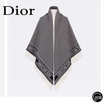DIOR迪奧千鳥格 大方巾圍巾披肩毛毯三用