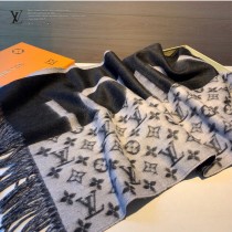 LV最新黑灰雙色設計羊絨披肩