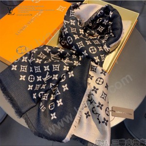 LV熱銷老花絲毛長巾