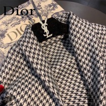 DIOR迪奧千鳥格 大方巾圍巾披肩毛毯三用
