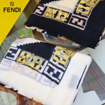 FENDI 芬迪 走秀新款鏈條拼色羊絨羊絨圍巾