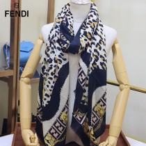 FENDI 芬迪 走秀新款鏈條拼色羊絨羊絨圍巾