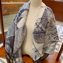 Hermes 心有猛虎細嗅薔薇頂級真絲羊絨大方巾