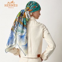 HERMES愛馬仕羽飾慶典系列原單羊絨方巾