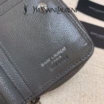 YSL  403723-04 原版皮聖羅蘭SLP 短款圓狀拉鏈錢夾