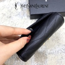 YSL 403943-01  原版皮聖羅蘭MONOGRAM三折短款錢包