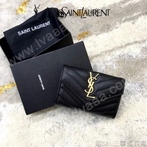 414404-01  YSL  原版皮聖羅蘭MONOGRAM短款錢包