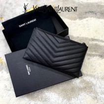 YSL 504922-03  原版皮聖羅蘭MONOGRAM魚子醬手拿包原版小牛皮