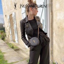 YSL  610436-01  原版皮聖羅蘭 新款可愛的圓形迷妳肩背斜挎包
