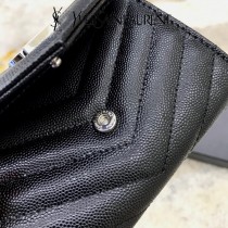 414404-02  YSL  原版皮聖羅蘭MONOGRAM短款錢包