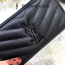 YSL 607915-03 原版皮聖羅蘭MONOGRAM拉鏈卡包