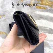 YSL 403943-01  原版皮聖羅蘭MONOGRAM三折短款錢包