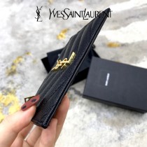 YSL 607915-01 原版皮聖羅蘭MONOGRAM拉鏈卡包