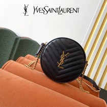 YSL  610436-01  原版皮聖羅蘭 新款可愛的圓形迷妳肩背斜挎包