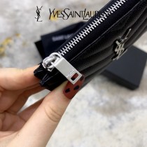 YSL 607915-02 原版皮聖羅蘭MONOGRAM拉鏈卡包