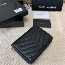 YSL  403723-02 原版皮聖羅蘭SLP 短款圓狀拉鏈錢夾