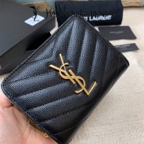 YSL  403723-01 原版皮聖羅蘭SLP 短款圓狀拉鏈錢夾