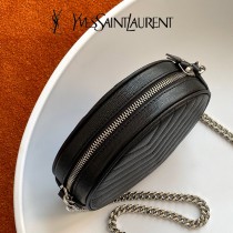 YSL  610436-02  原版皮聖羅蘭 新款可愛的圓形迷妳肩背斜挎包