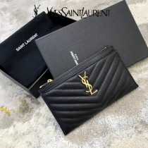 YSL 504922-01  原版皮聖羅蘭MONOGRAM魚子醬手拿包原版小牛皮