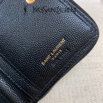 YSL  403723-01 原版皮聖羅蘭SLP 短款圓狀拉鏈錢夾