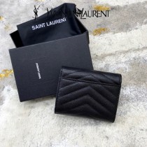 YSL 403943-03  原版皮聖羅蘭MONOGRAM三折短款錢包