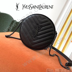 YSL  610436-02  原版皮聖羅蘭 新款可愛的圓形迷妳肩背斜挎包