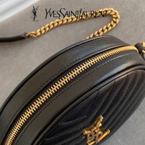 YSL  610436-01  原版皮聖羅蘭 新款可愛的圓形迷妳肩背斜挎包