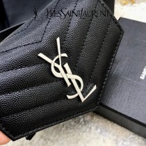 YSL 403943-02  原版皮聖羅蘭MONOGRAM三折短款錢包