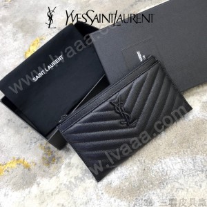 YSL 504922-03  原版皮聖羅蘭MONOGRAM魚子醬手拿包原版小牛皮