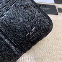 YSL  403723-02 原版皮聖羅蘭SLP 短款圓狀拉鏈錢夾