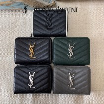 YSL  403723-04 原版皮聖羅蘭SLP 短款圓狀拉鏈錢夾