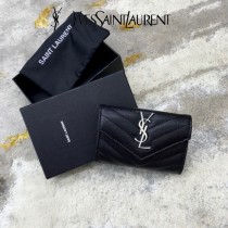 414404-02  YSL  原版皮聖羅蘭MONOGRAM短款錢包