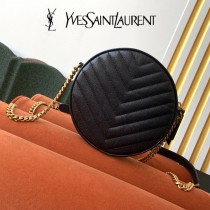YSL  610436-01  原版皮聖羅蘭 新款可愛的圓形迷妳肩背斜挎包