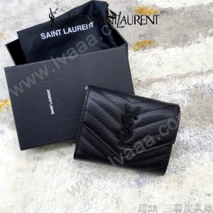 YSL 403943-03  原版皮聖羅蘭MONOGRAM三折短款錢包