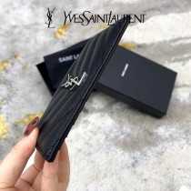 YSL 607915-02 原版皮聖羅蘭MONOGRAM拉鏈卡包