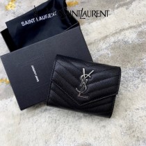 YSL 403943-02  原版皮聖羅蘭MONOGRAM三折短款錢包