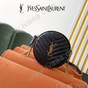 YSL  610436-01  原版皮聖羅蘭 新款可愛的圓形迷妳肩背斜挎包