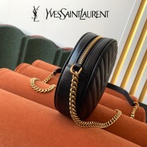 YSL  610436-01  原版皮聖羅蘭 新款可愛的圓形迷妳肩背斜挎包
