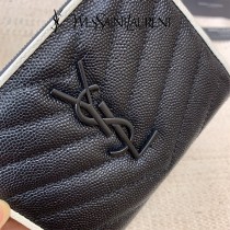 YSL  403723-02 原版皮聖羅蘭SLP 短款圓狀拉鏈錢夾