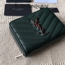 YSL  403723-03 原版皮聖羅蘭SLP 短款圓狀拉鏈錢夾