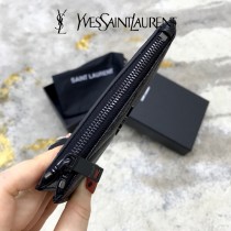 YSL 607915-03 原版皮聖羅蘭MONOGRAM拉鏈卡包