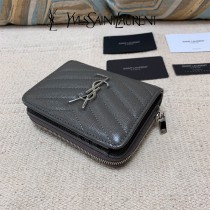 YSL  403723-04 原版皮聖羅蘭SLP 短款圓狀拉鏈錢夾