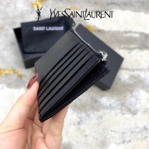 YSL 607915-02 原版皮聖羅蘭MONOGRAM拉鏈卡包