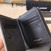 YSL  403723-02 原版皮聖羅蘭SLP 短款圓狀拉鏈錢夾