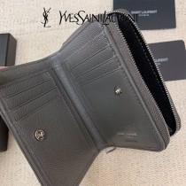YSL  403723-04 原版皮聖羅蘭SLP 短款圓狀拉鏈錢夾